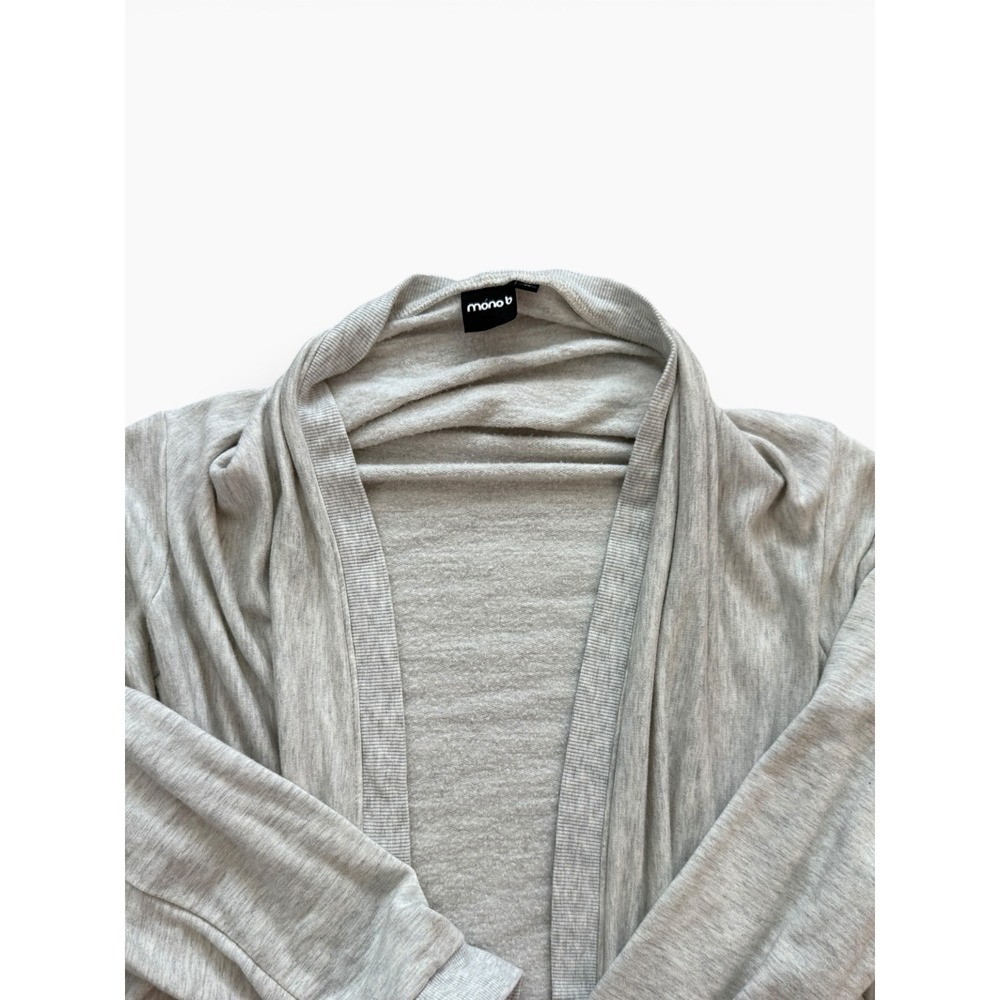 Mono B Gray Open Front‎ Draped Cardigan Size Medium